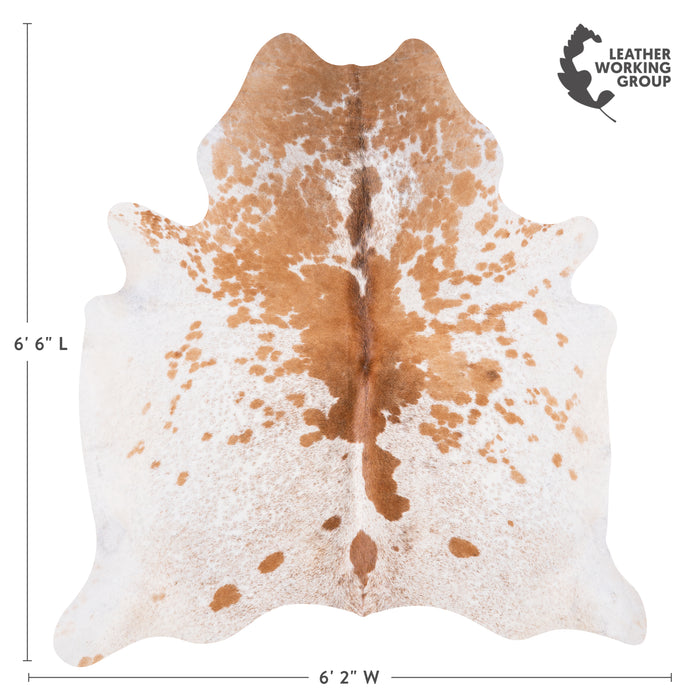 Brazilian Palomino and White Cowhide Rug Size 6'0" L x 6'2" W 3444