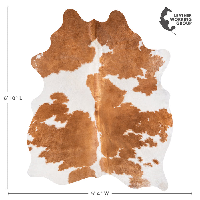 Brazilian Palomino and White Cowhide Rug Size 6'10" L x 5'4" W 3448