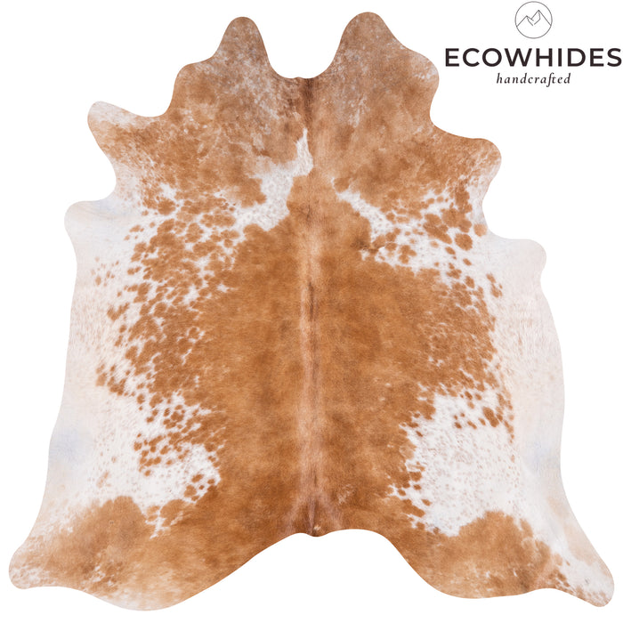 Brazilian Palomino and White Cowhide Rug Size 6'9" L x 6'3" W 3450