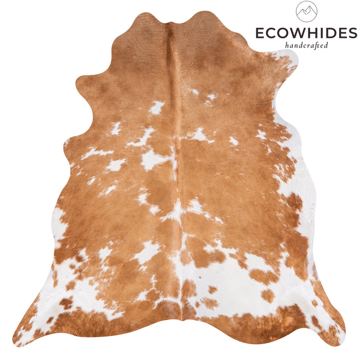 Brazilian Palomino and White Cowhide Rug Size 6'8" L x 6'6" W 3451