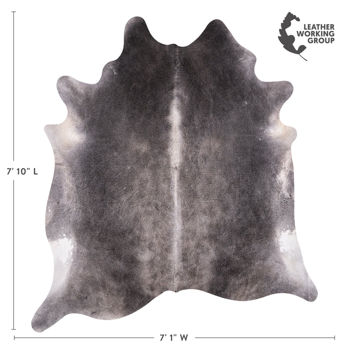 Brazilian Grey Cowhide Rug Size 7'10" L x 7'1" W 3471