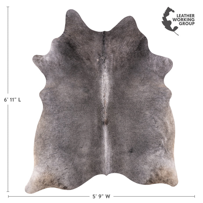 Brazilian Grey Cowhide Rug Size 6'11" L x 5'9" W 3493