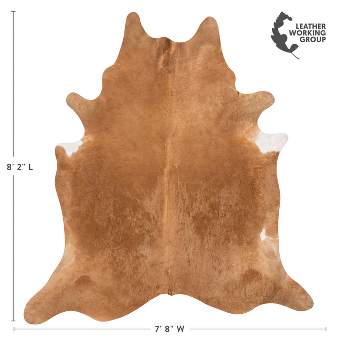 Brazilian Beige Cowhide Rug Size 8'2" L x 7'8" W 3506