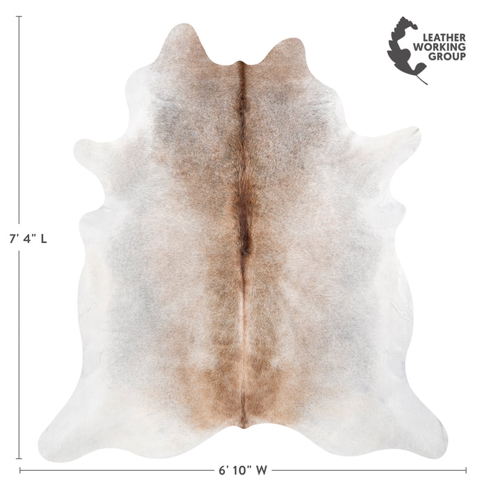 Brazilian Grey Palomino Cowhide Rug Size 7'4" L x 6'10" W 3520
