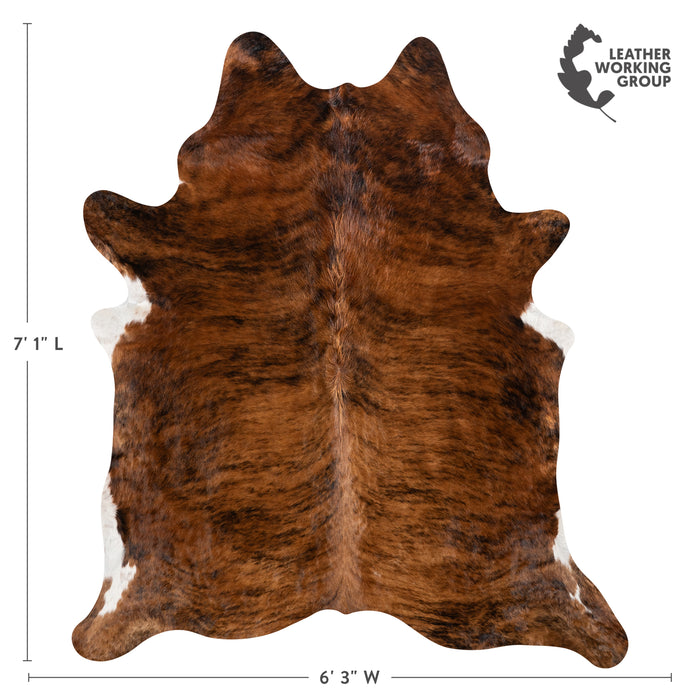 Brazilian Brindle Cowhide Rug Size 7'1" L x 6'3" W 3543