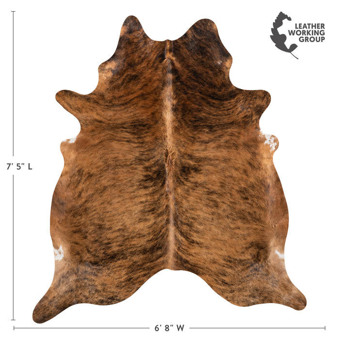 Brazilian Brindle Cowhide Rug Size 7'5" L x 6'8" W 3544