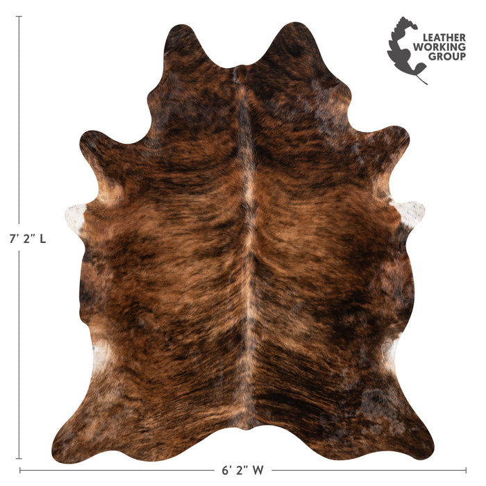 Brazilian Brindle Cowhide Rug Size 7'2" L x 6'2" W 3547