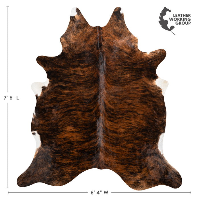 Brazilian Brindle Cowhide Rug Size 7'6" L x 6'4" W 3552