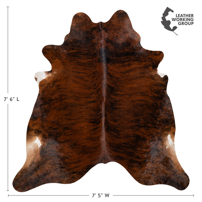 Brazilian Brindle Cowhide Rug Size 7'6" L x 7'5" W 3557