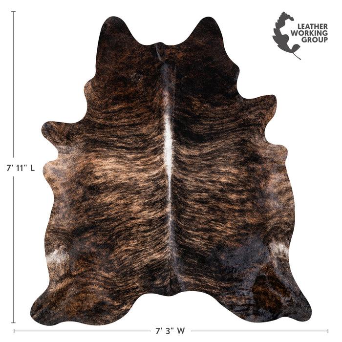 Brazilian Dark Brindle Cowhide Rug Size 7'11" L x 7'3" W 3592