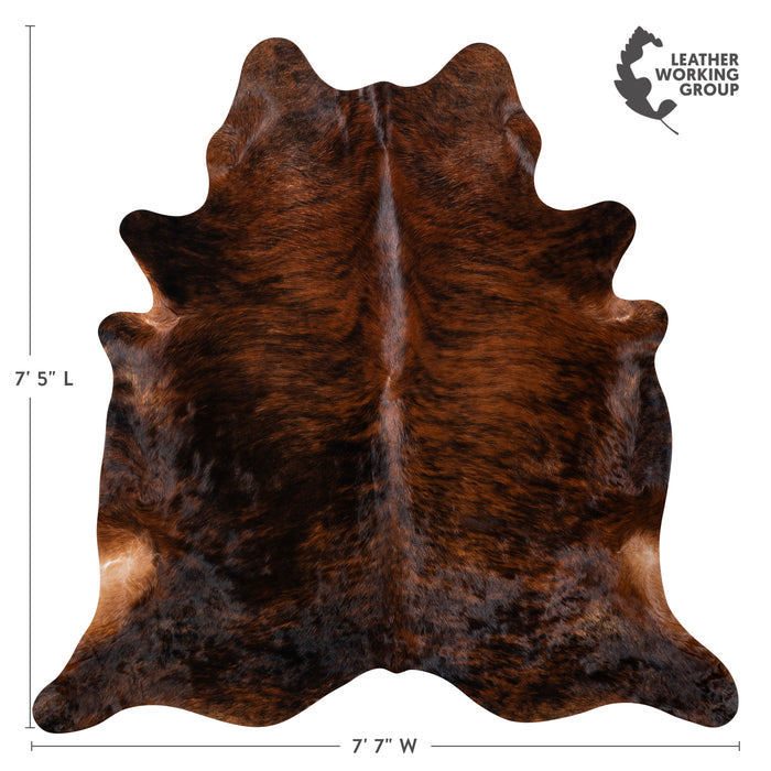 Brazilian Dark Brindle Cowhide Rug Size 7'5" L x 7'7" W 3599