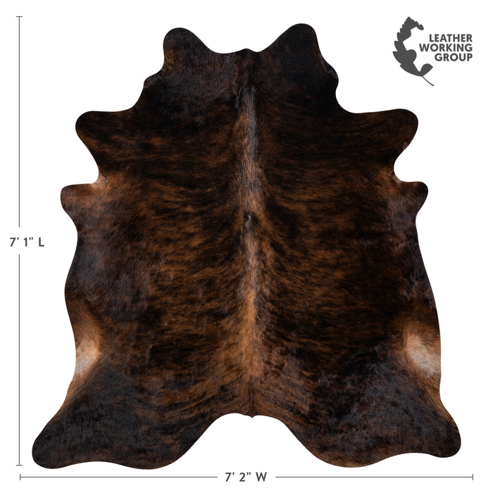 Brazilian Dark Brindle Cowhide Rug Size 7'1" L x 7'2" W 3600