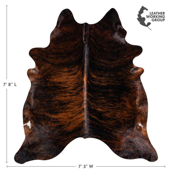 Brazilian Dark Brindle Cowhide Rug Size 7'8" L x 7'3" W 3601