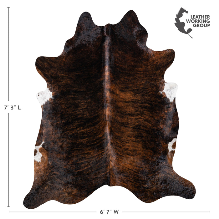 Brazilian Dark Brindle Cowhide Rug Size 7'3" L x 6'7" W 3610