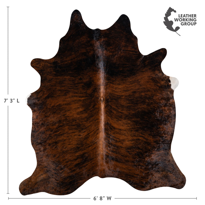 Brazilian Dark Brindle Cowhide Rug Size 7'3" L x 6'8" W 3613