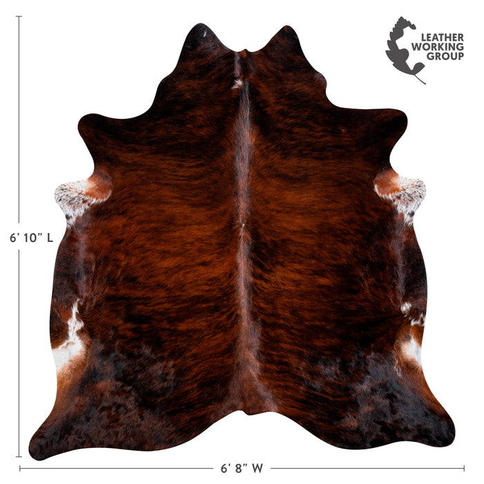 Brazilian Brindle Cowhide Rug Size 6'10" L x 6'8" W 3615
