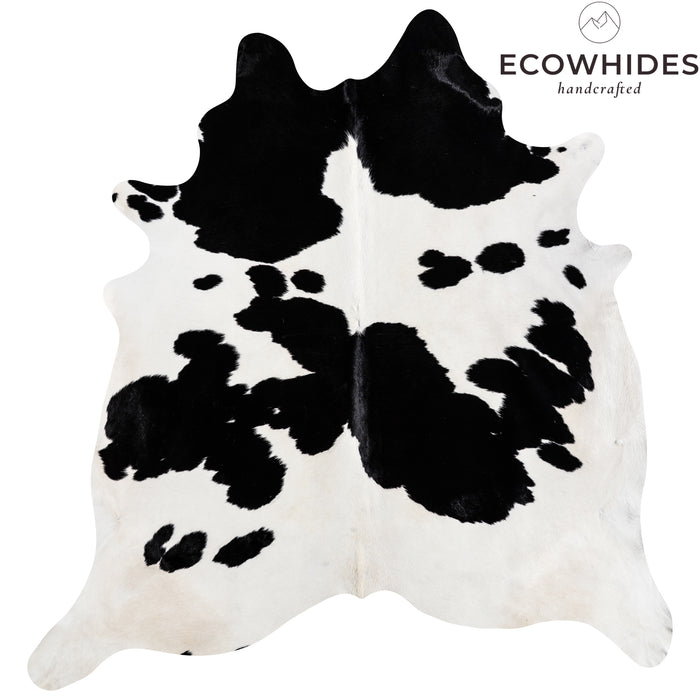 Brazilian Black and White Cowhide Rug Size 7'4" L x 7'3" W 3657
