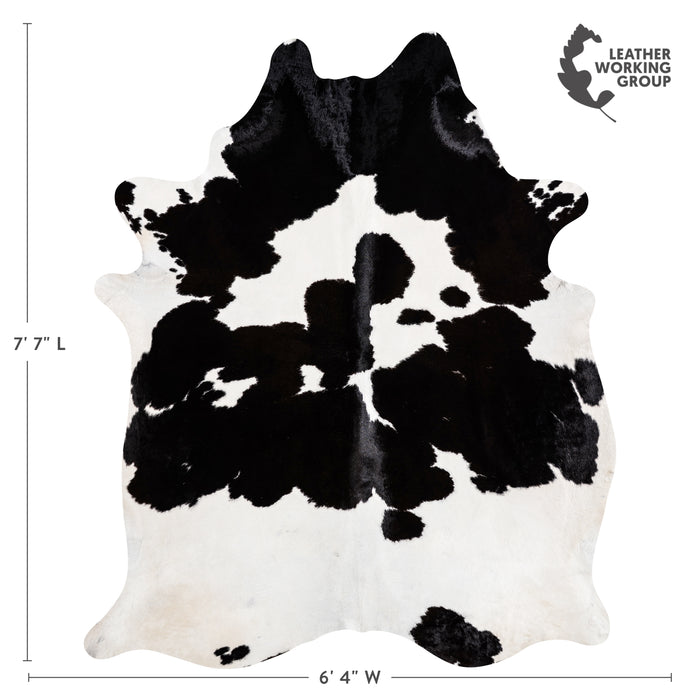 Brazilian Black and White Cowhide Rug Size 7'7" L x 6'4" W 3658