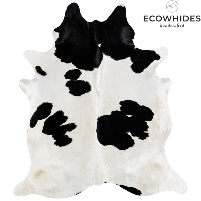 Brazilian Black and White Cowhide Rug Size 7'5" L x 6'7" W 3664