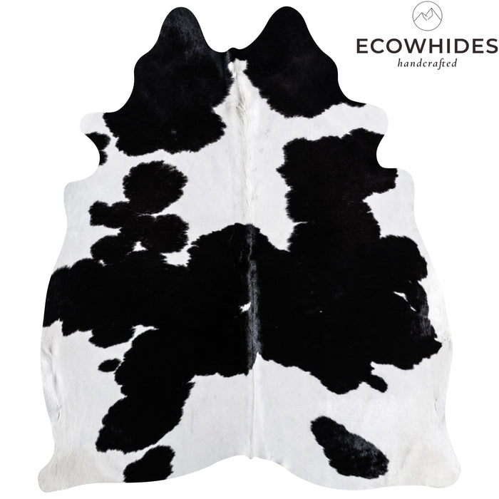 Brazilian Black and White Cowhide Rug Size 6'10" L x 5'11" W 3670