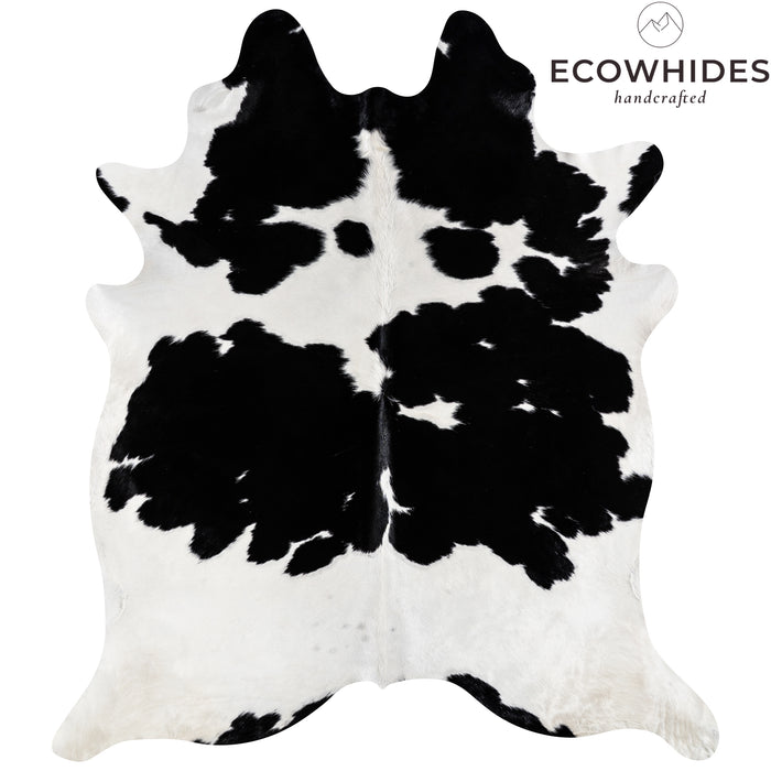 Brazilian Black and White Cowhide Rug Size 7'10" L x 7'1" W 3671