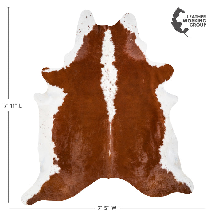 Brazilian Hereford Cowhide Rug Size 7'11" L x 7'5" W 3703