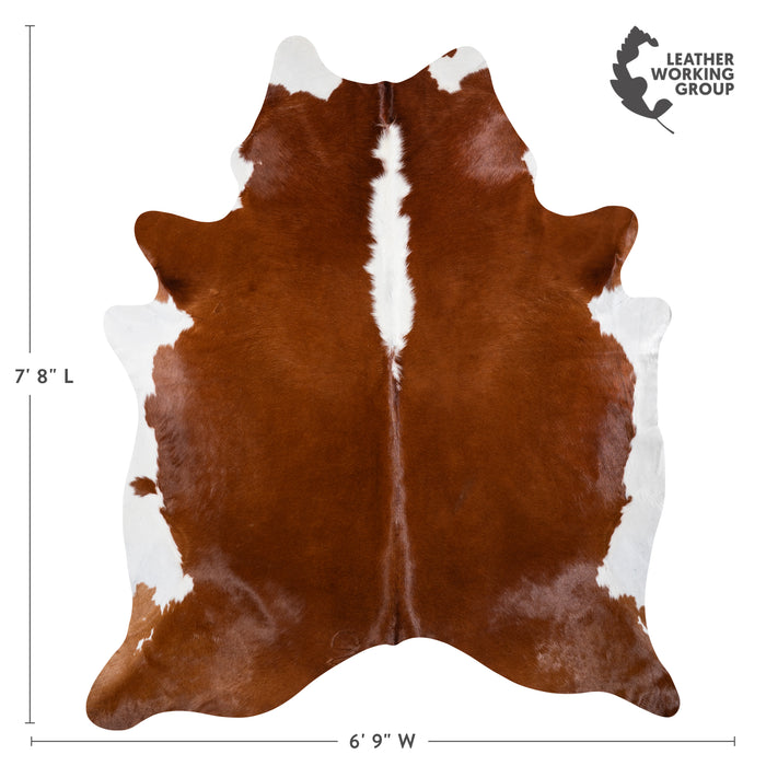 Brazilian Hereford Cowhide Rug Size 7'8" L x 6'9" W 3704