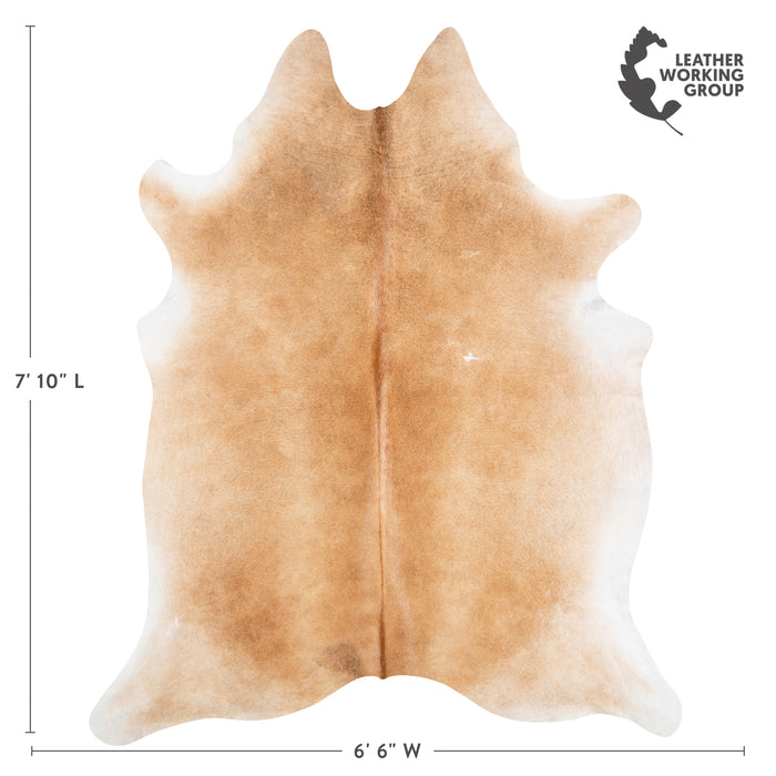 Brazilian Beige Cowhide Rug Size 7'10" L x 6'6" W 3757