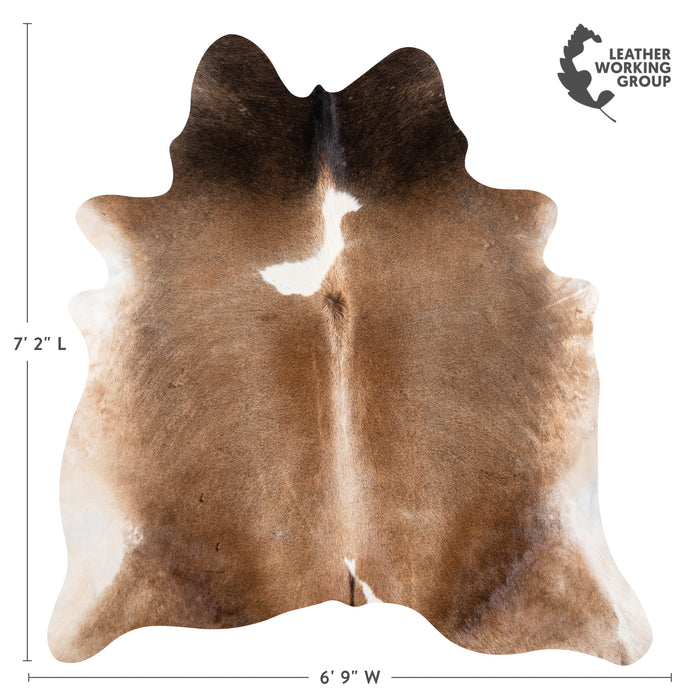 Brazilian Grey Palomino Cowhide Rug Size 7'2" L x 6'9" W 3816