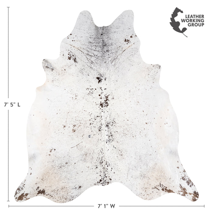 Brazilian Brown Salt and Pepper Cowhide Rug Size 7'5" L x 7'1" W 3821