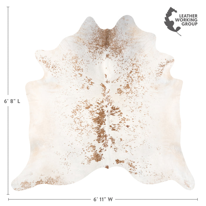 Brazilian Brown Salt and Pepper Cowhide Rug Size 6'8" L x 6'11" W 3828