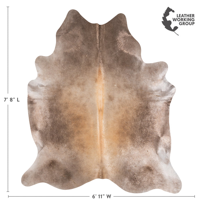 Brazilian Grey Palomino Cowhide Rug Size 7'8" L x 6'11" W 3830