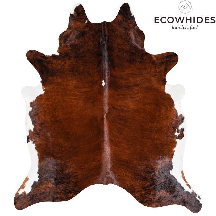 Brazilian Brindle White Belly Cowhide Rug Size 7'7" L x 6'11" W 3834