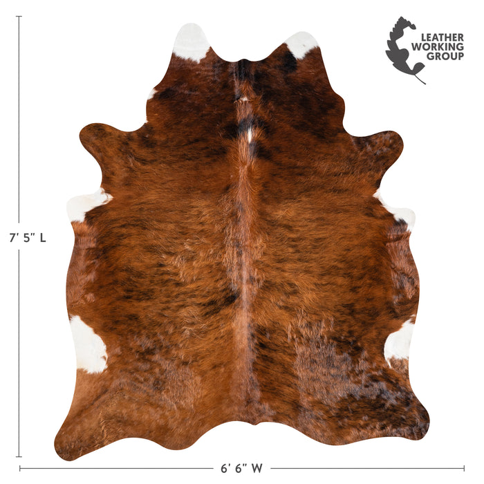 Brazilian Brindle Cowhide Rug Size 7'5" L x 6'6" W 3837