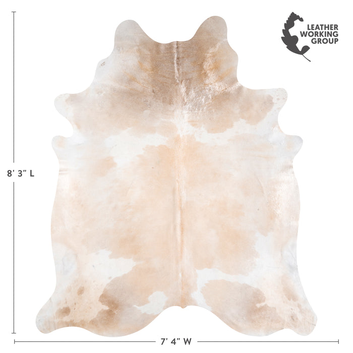 Brazilian Palomino and White Cowhide Rug Size 8'3" L x 7'4" W 3842