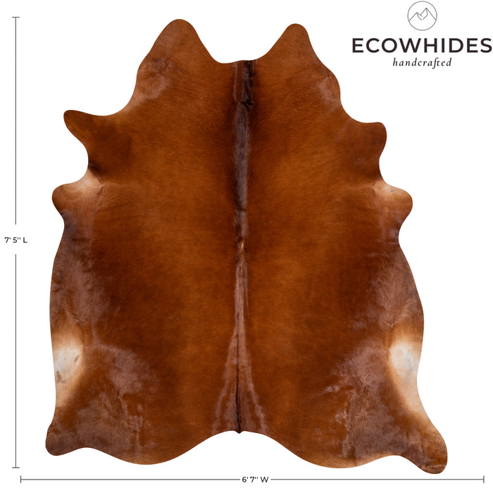 Brazilian Brown Cowhide Rug Size 7'5" L x 6'7" W 0386