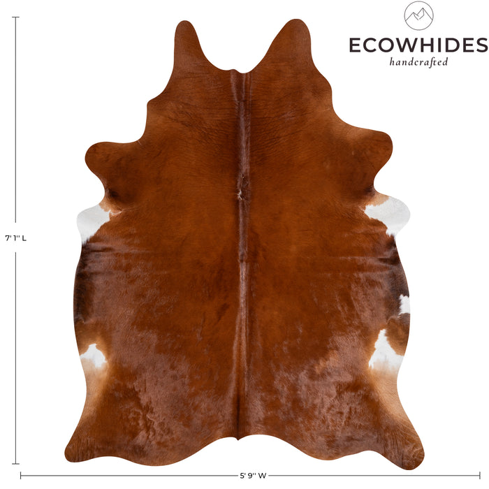 Brazilian Brown Cowhide Rug Size 7'1" L x 5'9" W 0393