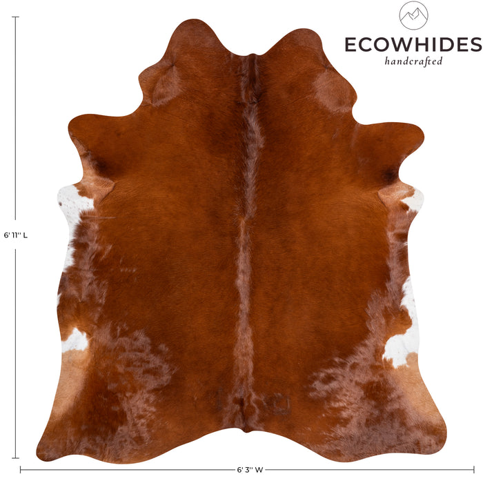 Brazilian Brown Cowhide Rug Size 6'11" L x 6'3" W 0397