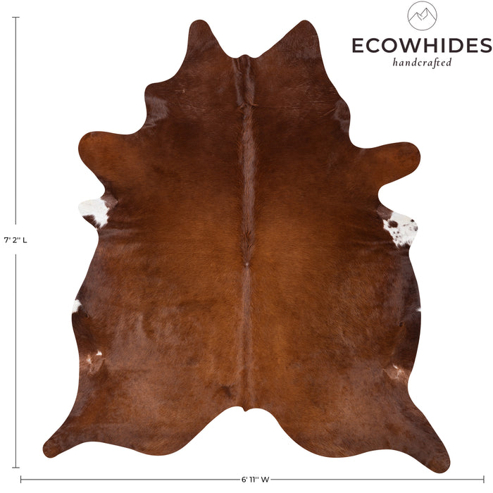 Brazilian Brown Cowhide Rug Size 7'2" L x 6'11" W 0407