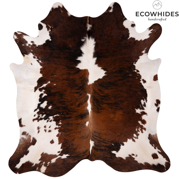 Tricolor Cowhide Rug Size 7'2'' L X 6'7'' W 4947 , Stain Resistant Fur | eCowhides