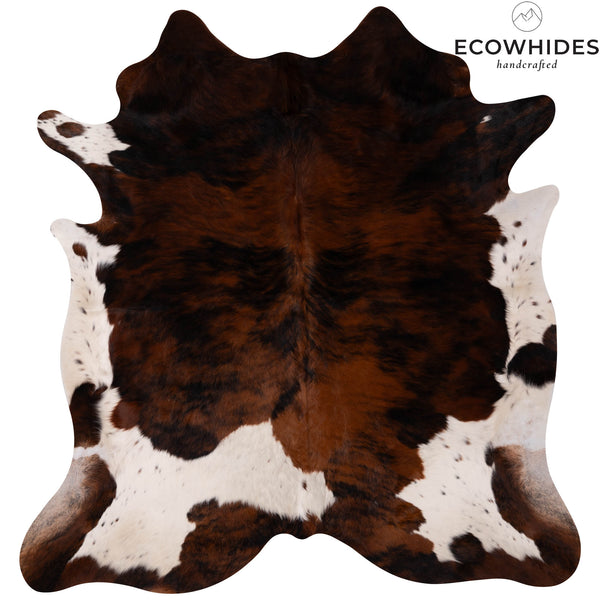 Tricolor Cowhide Rug Size 6'8'' L X 6'4'' W 4949 , Stain Resistant Fur | eCowhides