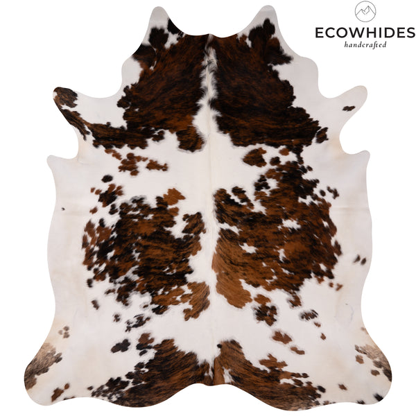 Tricolor Cowhide Rug Size 8' L X 7' W 4964 , Stain Resistant Fur | eCowhides
