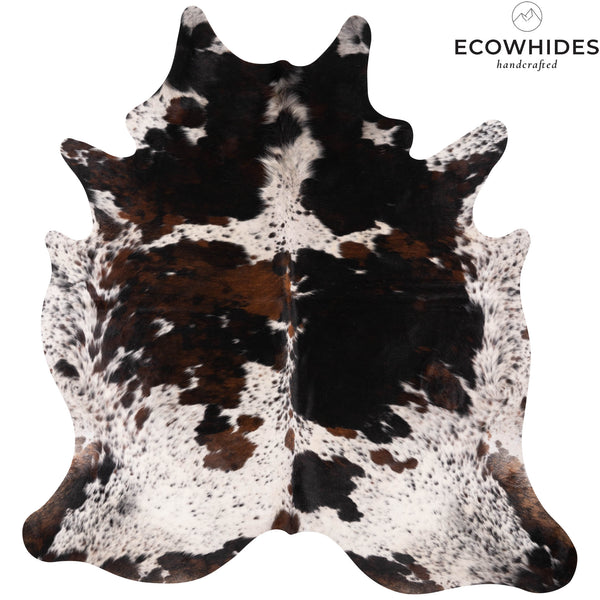 Tricolor Cowhide Rug Size 7'5'' L X 7' W 4996 , Stain Resistant Fur | eCowhides