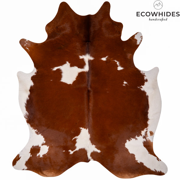 Brown and White Cowhide Rug Size 7'5'' L x 6'4'' W 5043