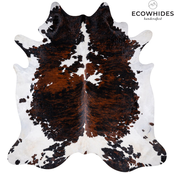 Tricolor Cowhide Rug Size 7'1'' L X 6'5'' W 5207 , Stain Resistant Fur | eCowhides