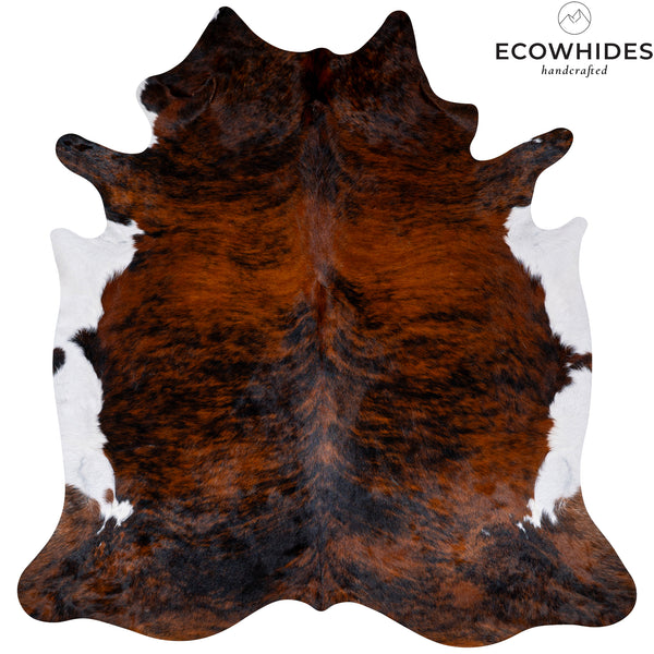 Brindle White Belly Cowhide Rug Size 7'1'' L X 6'8'' W 5215 , Stain Resistant Fur | eCowhides
