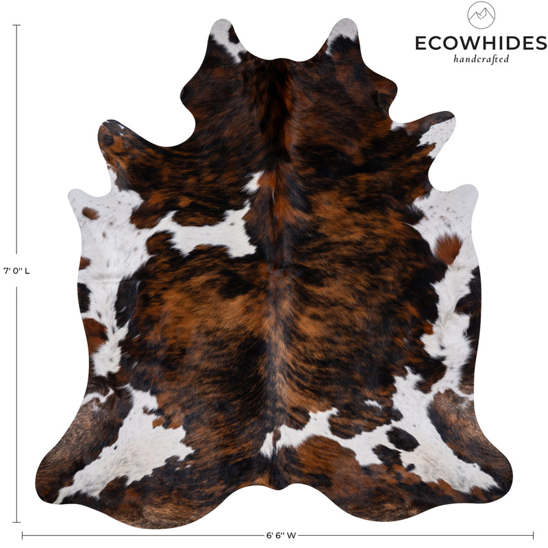 Tricolor Cowhide Rug Size 7' L X 6'6'' W 5234 , Stain Resistant Fur | eCowhides