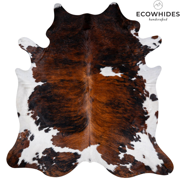 Tricolor Cowhide Rug Size 7'8'' L X 6'11'' W 5265 , Stain Resistant Fur | eCowhides