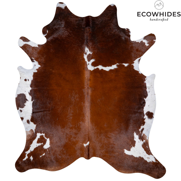 Brown And White Cowhide Rug Size 7'4'' L X 6'2'' W 5268 , Stain Resistant Fur | eCowhides