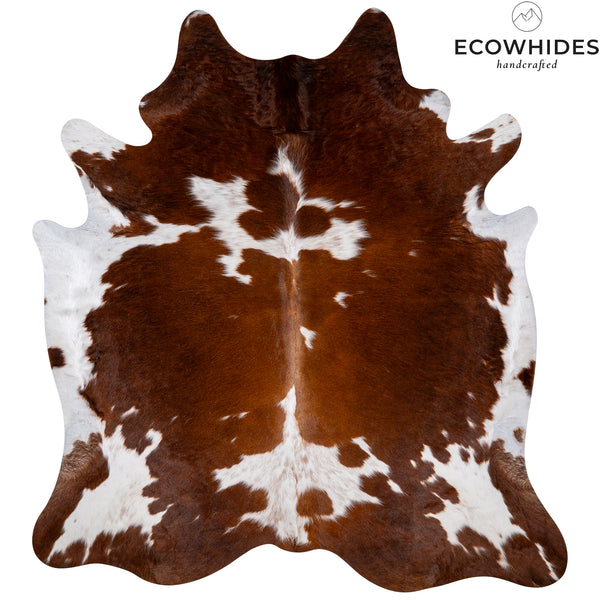 Brown And White Cowhide Rug Size 6'7'' L X 6' W 5269 , Stain Resistant Fur | eCowhides